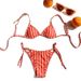 Slimming Striped Women's Bikini Swimsuit Halter Neck Strap INS Style For Hot Springs And Beach Vacations_ecoleips.com