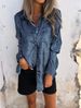 Women's Casual Suede Lapel Shirt Spring Fashion Clothing Style_ecoleips.com