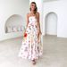 Women's High Waist Printed Swing Dress Summer Fashion Backless Suspenders Sexy European American Style 2025_ecoleips.com