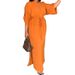 Spring 2026 Women's Casual Long Dress European American Style Tie Waist Slit Solid Color Everyday Fashion_ecoleips.com