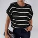 Cross Border Foreign Trade Women's Short Sleeved Sweater Women's Summer New Stripe Print Contrasting Color Pullover Knitted Top For Women_ecoleips.com