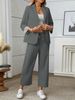 Women's Elegant Blazer & Pants Suit Set - Office To Weekend Stretch Polyester Wrinkle-Resistant Outfit (White/Blue/Lavender/Gray, S-4XL)_ecoleips.com