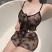 Purely Seductive Erotic Sleepwear, See-through Sheer Temptation Private Floral Pajamas, Date Night Outfit, Sexy Lingerie_ecoleips.com