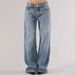 Women's Clothing 90s Vintage Low-Rise Baggy Jeans – Relaxed Fit Wide-Leg Denim Pants For Women (Light Blue)_ecoleips.com
