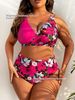 Aria Basics 2025 New Plus Size European And American Style Cross-Border Sexy Floral Push-Up Bikini Set Swimsuit For Women_ecoleips.com