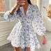 2026 Spring New Women's Clothing: Cross-Border European And American Dresses, Elegant Sweet Waist-Cinching Printed Lace_ecoleips.com