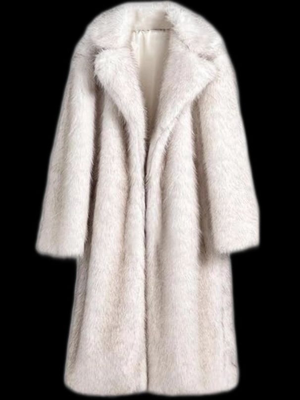 Fur Coat Elongated Women's Fox Fur Two-tone Coat Warm Winter Fur Coat_ecoleips.com