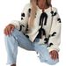 Elegant Bow-Tie Cropped Sweater For Women - Soft Polyester Blend Knit Top With Long Sleeves, Round Neck & Urban Street Style (White/Black/Camel)_ecoleips.com