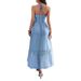 DiYu Casual Resort Style Halter Neck Beach Atmosphere Log Dress Wome's Clothig 2025 Sprig/Summer_ecoleips.com
