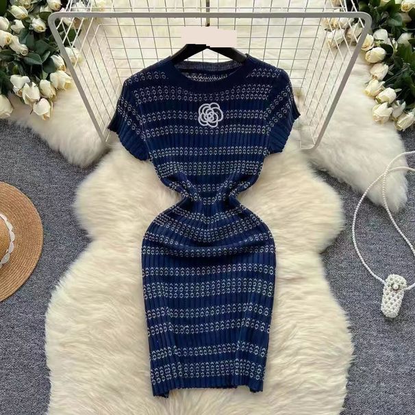 Women's Clothing Knitted Dress New Summer Elegant Temperament Slim Hip Long Skirt Female_ecoleips.com