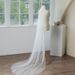 3M Pearl-Embellished Single-Layer Wedding Veil With Comb – Cathedral Length Bridal Accessory For Vintage & Boho Brides (Ivory/White)_ecoleips.com