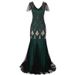 K Retro Sequin Dress Evening Gown For Women, Plus Size Long Party Dress_ecoleips.com