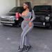 Women's Clothing Women's Fitness Sports Pant Set Long Sleeve Tight Pants European And American Style Sexy Hot Girl Fashion Suit_ecoleips.com