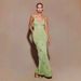 Women's Slim Long Skirt V Neck Knitted Suspender Summer Dress Solid Color Fashion For Females_ecoleips.com