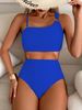 Women's Clothing Solid Color Split Tight Bikini Swimsuit_ecoleips.com
