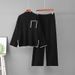 Women's Fashion Trendy Two Piece Set European And American Style Cross Border Jacquard round Neck Loose Top with Straight Leg Pants_ecoleips.com