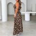 Women's Plus Size Animal Print Slip Dress - Deep V-Neck Slimming Bodycon Maxi Dress For Summer_ecoleips.com