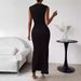 Cross-border Plus-size Dress, European American Women's Clothing, Pure Alluring, Sleeveless, Sexy, Pleated,_ecoleips.com