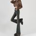 Retro High-waisted Flared Jeans Women, 2026 New Style, Petite Stretch Slimming Fringed Bell-bottom Pants For Spring And_ecoleips.com