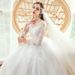 Women's Clothing Korean Style Bridal Dress New Round Neck Long Sleeve Fairy Dream Light Tulle Skirt Wedding Gown For Spring_ecoleips.com