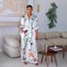 Women's Satin Printed Elegant Short Sleeve Shirt Wide Leg Pants Casual Two Piece Set RC3327_ecoleips.com