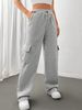 Women's Fashion Wide Leg Sweatpants Autumn/Winter Solid Color Side Pocket Versatile Straight Trousers_ecoleips.com