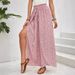 European And American Women's Fashion 2026 Summer New Trendy Versatile Floral Side-Slit Wide-Leg Skirt_ecoleips.com