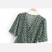 YPFF New European And American Style Niche Short-Sleeve For Women, Vintage Vacation Style, Waist-Cinching, Tie-Waist_ecoleips.com