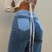 Women's Clothing New Street Hip Hop Contrast Color Patchwork Casual Jeans On Sale_ecoleips.com