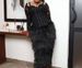Women's Elegant Lace Long Sleeve Wrap Bust Dress | Fringe Detail & High Waist Office-to-Evening Gown (Black, S-4XL)_ecoleips.com