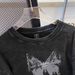 Distressed 230g Pure Cotton Long Sleeved Shirt For Women Back Collar Trendy Couple Style Casual Top In Real Photos_ecoleips.com