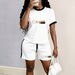 Women's Color Block Print Shorts Set - Summer Casual Two-Piece Outfit-A1_ecoleips.com