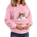 Aria Basics European And American Autumn/Winter Women's Flannel Hoodie With Pet Pocket Design_ecoleips.com
