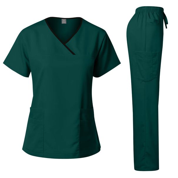 Women's Clothing Doctor's Washing Clothes Medical Work Clothes Summer Washing Clothes Thin Short Sleeved Operating Room Surgical Clothes_ecoleips.com