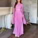 Women's Clothing Autumn Round Neck High Waist Dress Slim Fit Light Luxury Sexy Pleated Dress_ecoleips.com