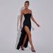 European And American Cross-Border Summer 2025 New Style Socialite Elegant Sexy Slim Shiny Material Strapless Slit Dress_ecoleips.com