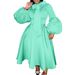 Plus-size Women's Winter With Puff Sleeves, Tie Bow, Large Hem, Party Dress, European And American Style Dress_ecoleips.com