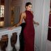 Women's Clothing Fashion Sexy Banquet Red Carpet Dress Temperament Halter Neck Hip Fishtail Long Skirt Dress_ecoleips.com