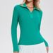 Women's Clothing Long Sleeved Casual Polo Shirt V-Neck Tennis T-Shirt Turn Down Collar Outdoor Sexy Polyester_ecoleips.com