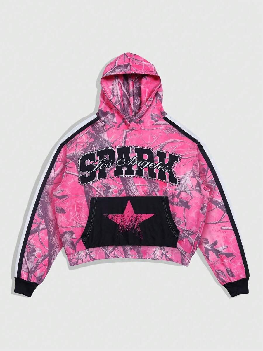 Men's And Women's Maple Leaf Letter Digital 3D Print Pullover Hoodie with Pocket Loose Fit Cross Border Export Style_ecoleips.com