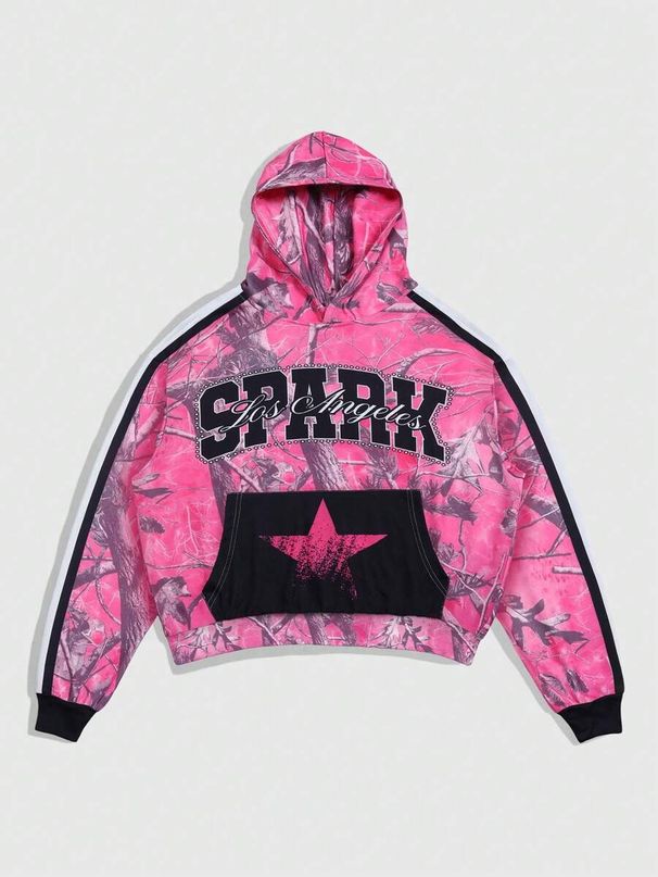 Men's And Women's Maple Leaf Letter Digital 3D Print Pullover Hoodie with Pocket Loose Fit Cross Border Export Style_ecoleips.com