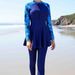 2025 European And American New Muslim Swimsuit Split Two Piece Zipper Sun Protection Long Sleeved Trousers Conservative Swimsuit_ecoleips.com