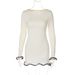 Women's Sexy Bodycon Mini Dress Long Sleeve Ruffled Hem Stretchy Knit Fit And Flare Dress_ecoleips.com