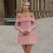 Off-Shoulder Bodycon Dress – Elegant A-Line Mini Dress With Flared Sleeves, High Waist Sexy Party Dress For Women, Autumn Chic Outfit"_ecoleips.com