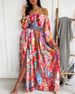Fashion Printed Three-color Loose Dress_ecoleips.com