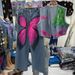 Women's Clothing Hot Drilling Hand Painted Printed Denim Vest Goodwill Women's Summer Hot Drilling Butterfly Denim Trousers Two Piece Set_ecoleips.com