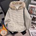 Women's Striped Hooded Zip-Up Sweatshirt – Detachable Faux Fur Trim, Lightweight & Fleece-Lined Options, Oversized Streetwear Style_ecoleips.com