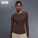 Modal Long Sleeved Yoga Wear, Women's Slim Fit, Breathable Running And Fitness Wear, Casual Sports T Shirt D25145_ecoleips.com