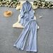 Women's Casual Lounge Set – Belted Waist Shirt With High-Waisted Wide-Leg Pants (Polyester, Rhinestone Detailing, Blue/Khaki/Pink/Black/Brown)_ecoleips.com