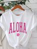 Women's Casual Round Neck Short Sleeve T-Shirt Multi-Color American Style Simple Fashionable Sports Top Solid Printed Loose Fit_ecoleips.com